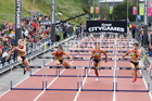 Womens 100 metres hurdles, 2018 Great North CityGames. Photo: David T. Hewitson/Sports for All Pics